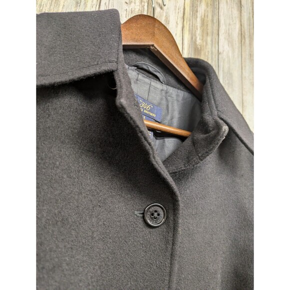 Brooks Brothers 346 Women's Wool Cashmere Belted Black Pea Coat Pockets Size 8 - Picture 3 of 15
